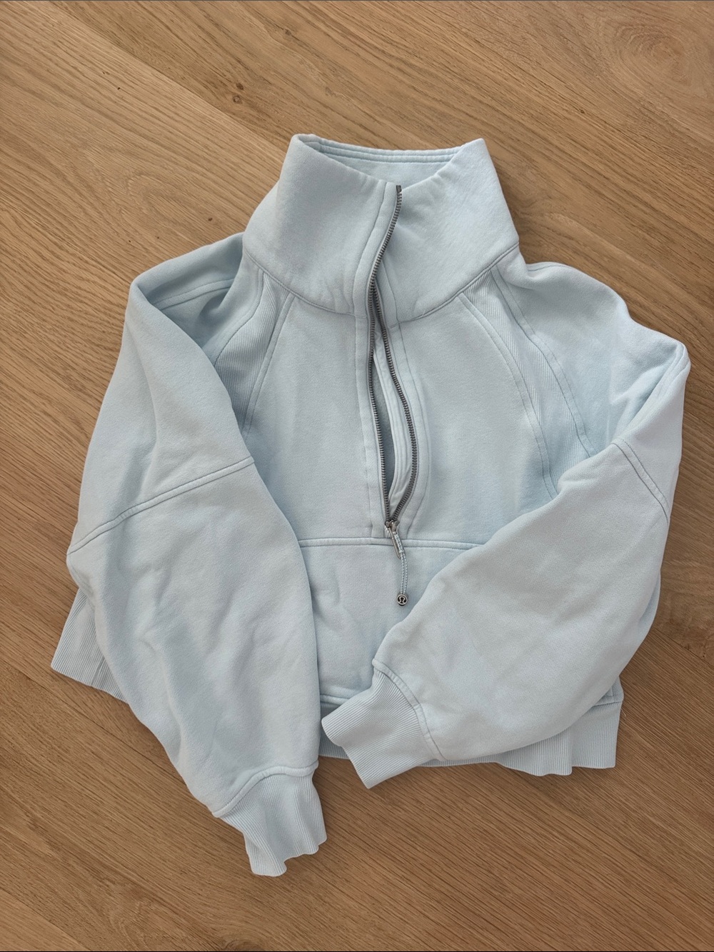 Women's Light Blue Half-Zip Pullover Sweatshirt - Lululemon Scuba Hoodie